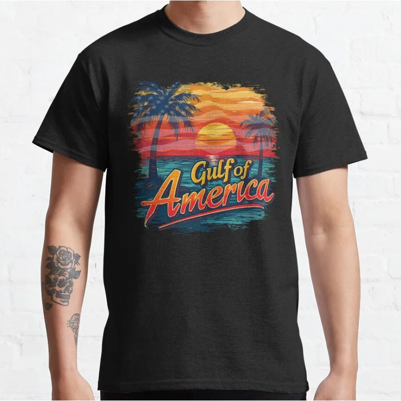 The Gulf of America with Flag Vintage America Pride graphic t shirts Adult large size tops S-6XL 100% cotton printed
The Gulf of America with Flag Vintage America Pride graphic t shirts Adult large size tops S-6XL 100% cotton printed