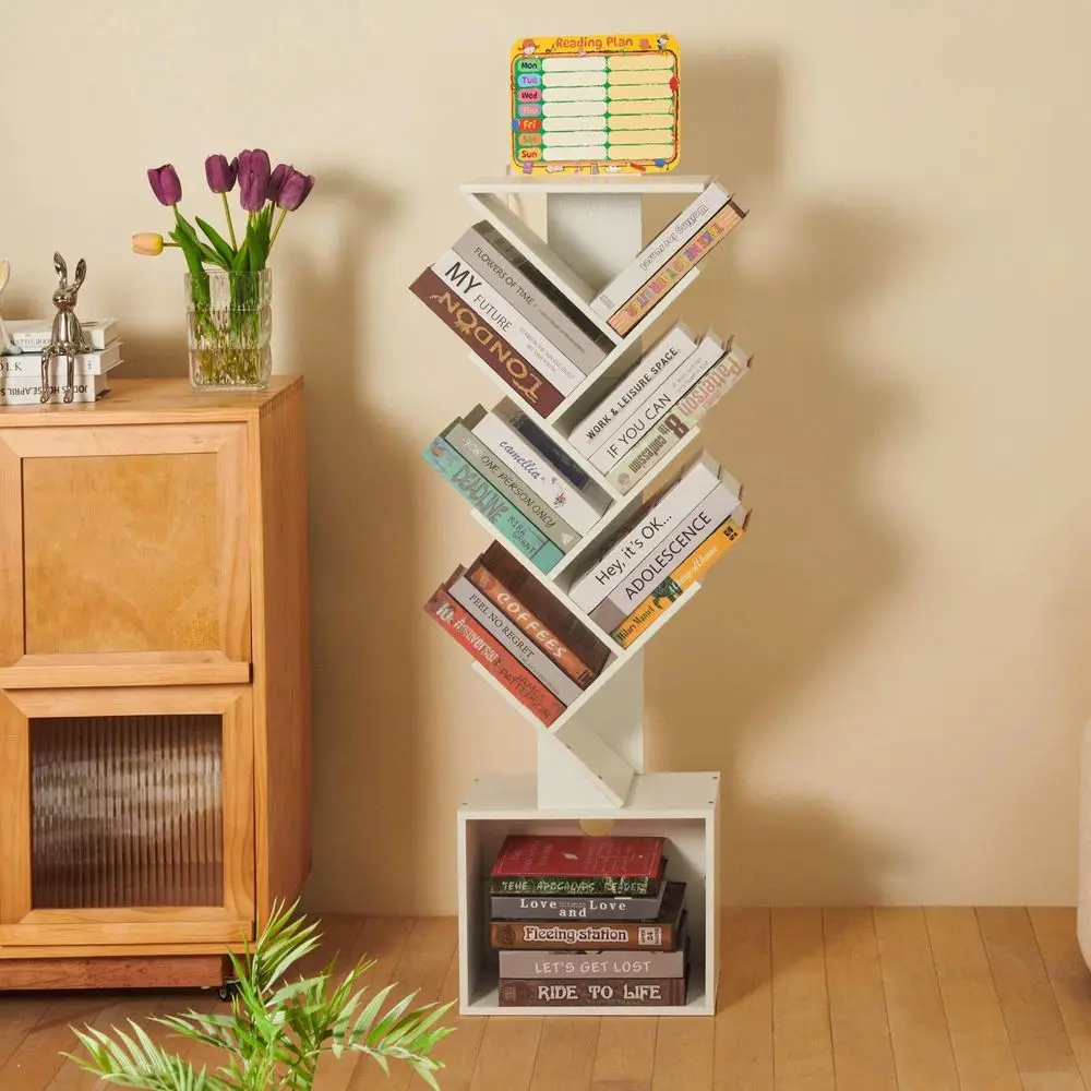Tier Tree Book shelf, Small Bookcase with Reading Planner and Activity Panel, Modern Floor Standing Corner Tall Narrow Storage
Tier Tree Book shelf, Small Bookcase with Reading Planner and Activity Panel, Modern Floor Standing Corner Tall Narrow Storage