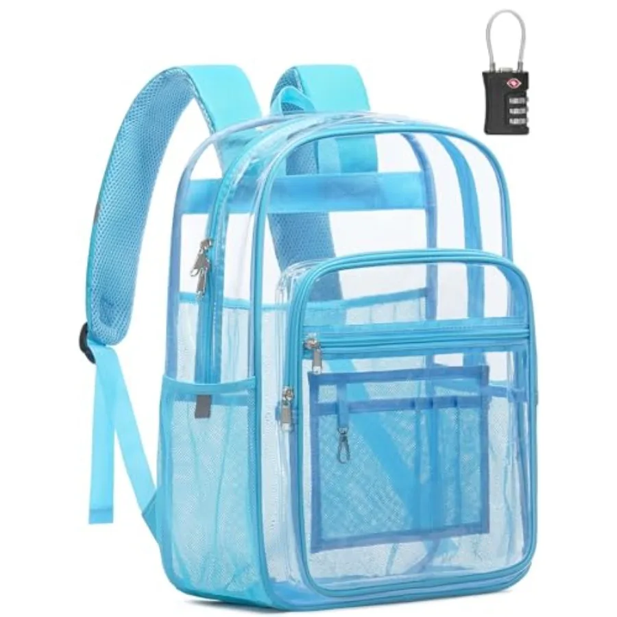 Clear Backpack Heavy Duty With A TSA Lock, 18 Inch Large Clear Back pack, Transparent See Through Bookbag for College, Work, Tr
Clear Backpack Heavy Duty With A TSA Lock, 18 Inch Large Clear Back pack, Transparent See Through Bookbag for College, Work, Tr