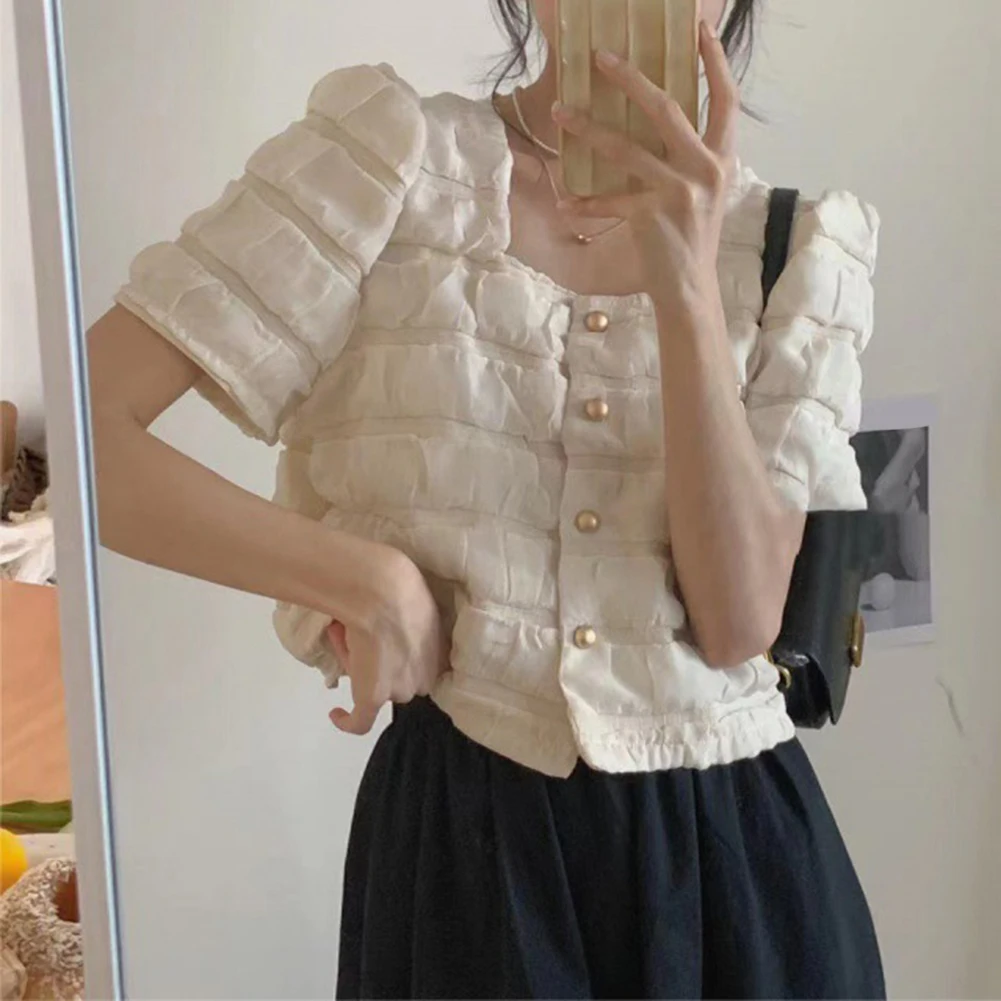 Fashionable Shirt Almond Bubble Plaid Top Slightly Elastic Almond Color Black Color Commuting Outfit For Daily Use
Fashionable Shirt Almond Bubble Plaid Top Slightly Elastic Almond Color Black Color Commuting Outfit For Daily Use