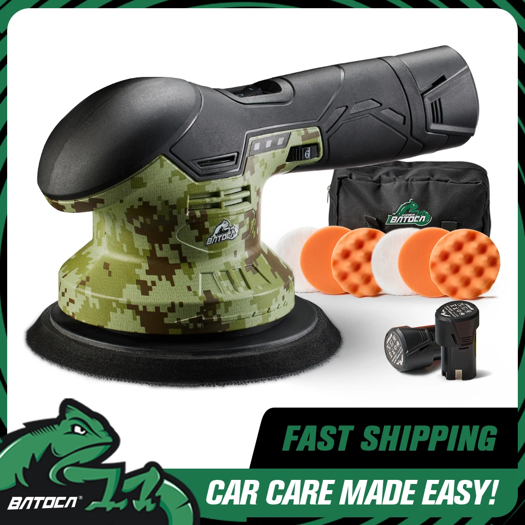 BATOCA S3 Cordless Car Polisher 12V 150mm 6 Inch Dual Action Buffer 8mm Random Orbital Auto Waxing Machine with 2000mAh Battery
BATOCA S3 Cordless Car Polisher 12V 150mm 6 Inch Dual Action Buffer 8mm Random Orbital Auto Waxing Machine with 2000mAh Battery