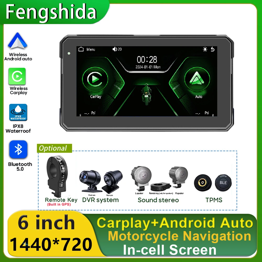 Carplay Motorcycle GPS Navigation IPX8 Waterproof For Moto Multimedia Digital Dashboard Android Auto In-Cell Screen Monitor Bike
Carplay Motorcycle GPS Navigation IPX8 Waterproof For Moto Multimedia Digital Dashboard Android Auto In-Cell Screen Monitor Bike