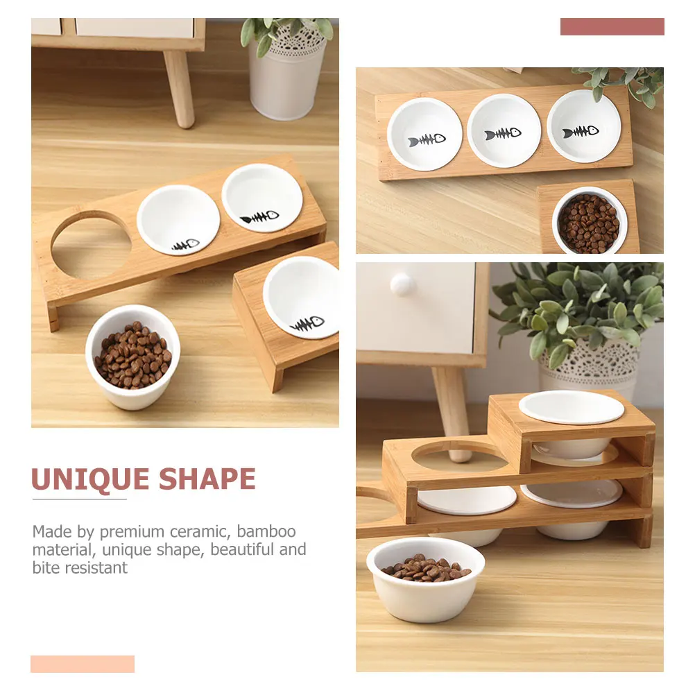 1 Set Cat Bowl Ceramic Pet Food Water Bowl Bamboo Stand Elevated Dog Kitten Wear-Resistant Portable Household Supplies Container
1 Set Cat Bowl Ceramic Pet Food Water Bowl Bamboo Stand Elevated Dog Kitten Wear-Resistant Portable Household Supplies Container