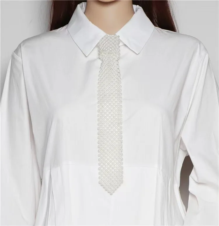 BKLD Handmade Beaded Necktie Solid Color 2025 New Fashion Elegant Wedding Party Apparel Accessories Pearl Ties Y2k Women 
BKLD Handmade Beaded Necktie Solid Color 2025 New Fashion Elegant Wedding Party Apparel Accessories Pearl Ties Y2k Women