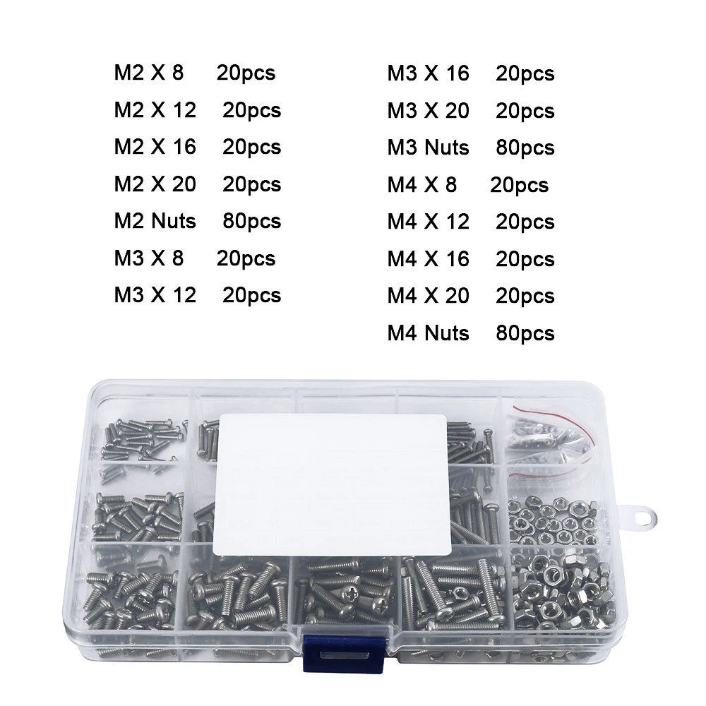 RMWIN-480Pcs/Set M2 M2.5 M3 Din7985 Gb818 Steel Cross Recessed Pan Head Screws Phillips Screws Assortment Kit Hw028
RMWIN-480Pcs/Set M2 M2.5 M3 Din7985 Gb818 Steel Cross Recessed Pan Head Screws Phillips Screws Assortment Kit Hw028
