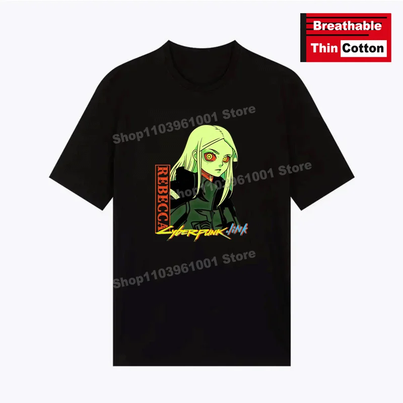 Breathable Thin Cotton T-Shirt Cyber Punk Rebecca Short Sleeve Tops y2k Harajuku Hip Hop Casual Men's/Women's Street Black Tees
Breathable Thin Cotton T-Shirt Cyber Punk Rebecca Short Sleeve Tops y2k Harajuku Hip Hop Casual Men's/Women's Street Black Tees