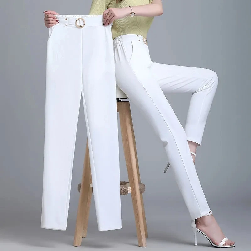2023 New White Pants Women Elastic High Waist Straight Pants Fashion Wild Professional Suit Pants Office Ladies Trousers 3XL
2023 New White Pants Women Elastic High Waist Straight Pants Fashion Wild Professional Suit Pants Office Ladies Trousers 3XL