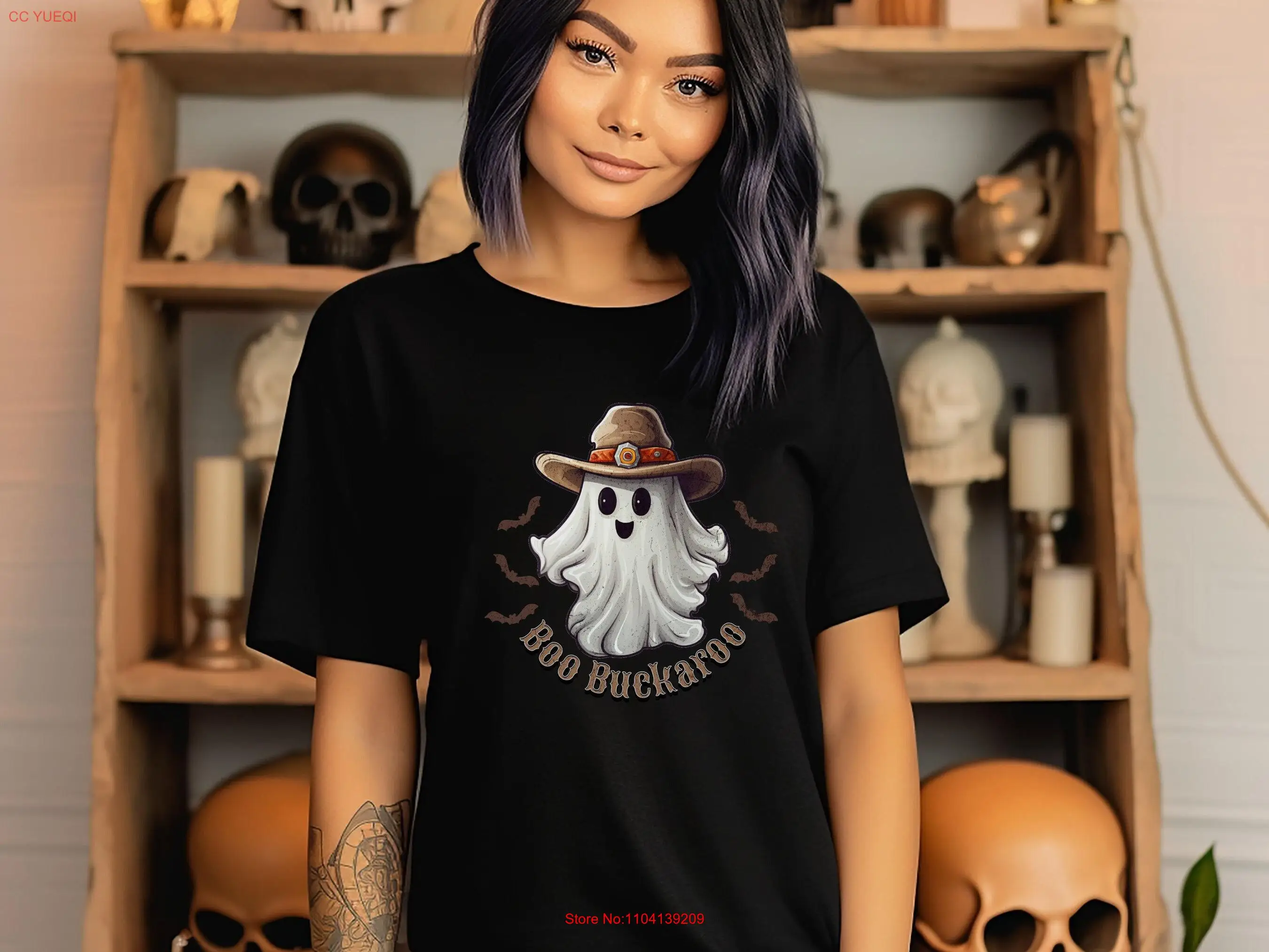 Halloween T Shirt Cowboy Ghost Rustic vintage cowgirl western long or short sleeves
Halloween T Shirt Cowboy Ghost Rustic vintage cowgirl western long or short sleeves