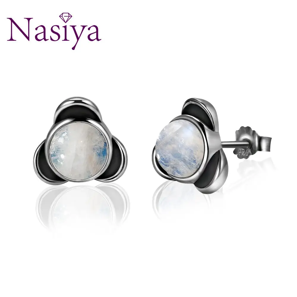 Elegant Round Natural Moonstone Stud Earrings Fashion Jewelry For Women Wedding Engagement Party Anniversary
Elegant Round Natural Moonstone Stud Earrings Fashion Jewelry For Women Wedding Engagement Party Anniversary