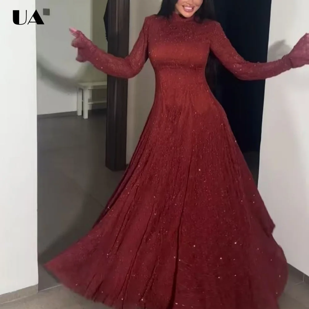 Elegant Solid Lace Maxi Dress with Long Sleeves, Fashionable A-line Prom Dresses for Women, Trendy Half High Neck Long Dress
Elegant Solid Lace Maxi Dress with Long Sleeves, Fashionable A-line Prom Dresses for Women, Trendy Half High Neck Long Dress