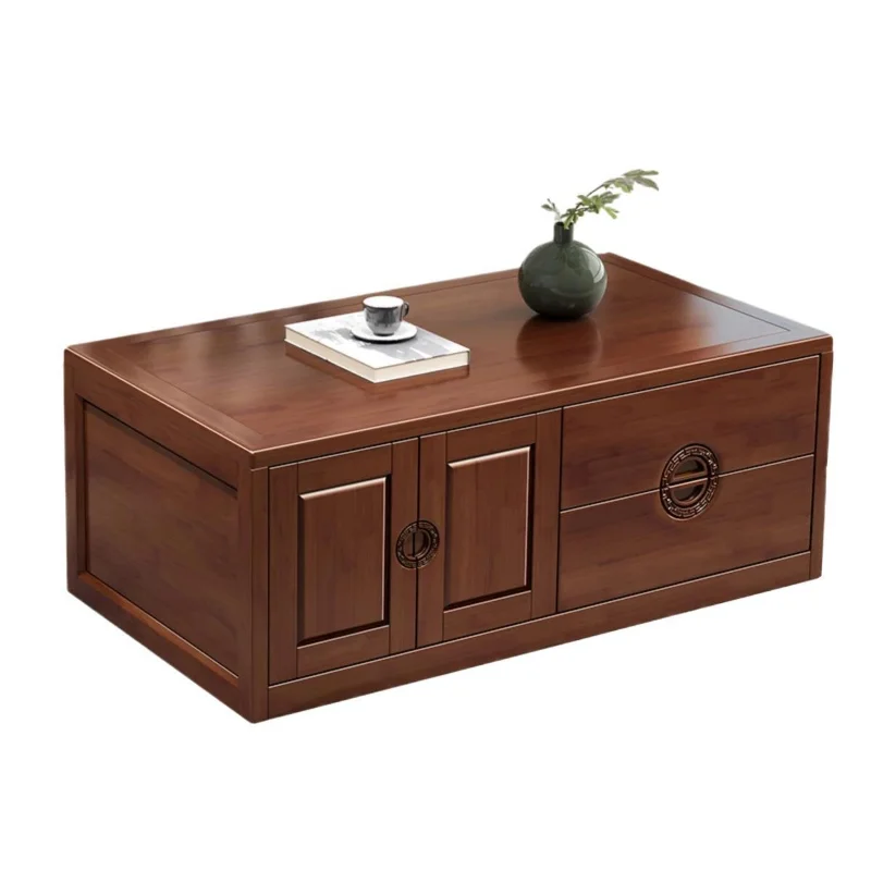 New Chinese-style solid wood long coffee table, simple modern large-capacity living room tea table
New Chinese-style solid wood long coffee table, simple modern large-capacity living room tea table