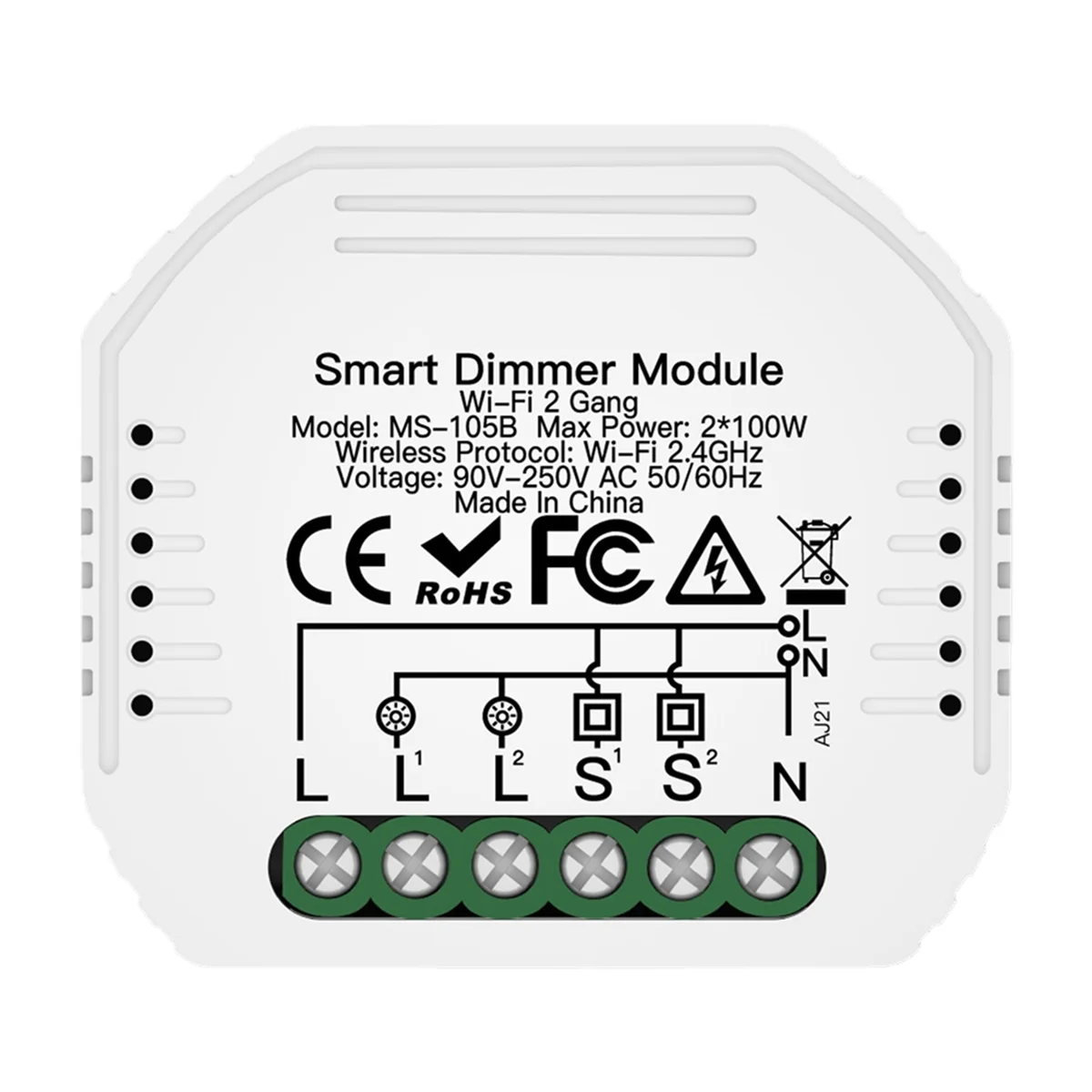 A07I DIY Smart WiFi LED Dimmer Switch 2 Way Switch Voice Dimming Smart Switch for Smart Life Alexa Tuya APP
A07I DIY Smart WiFi LED Dimmer Switch 2 Way Switch Voice Dimming Smart Switch for Smart Life Alexa Tuya APP