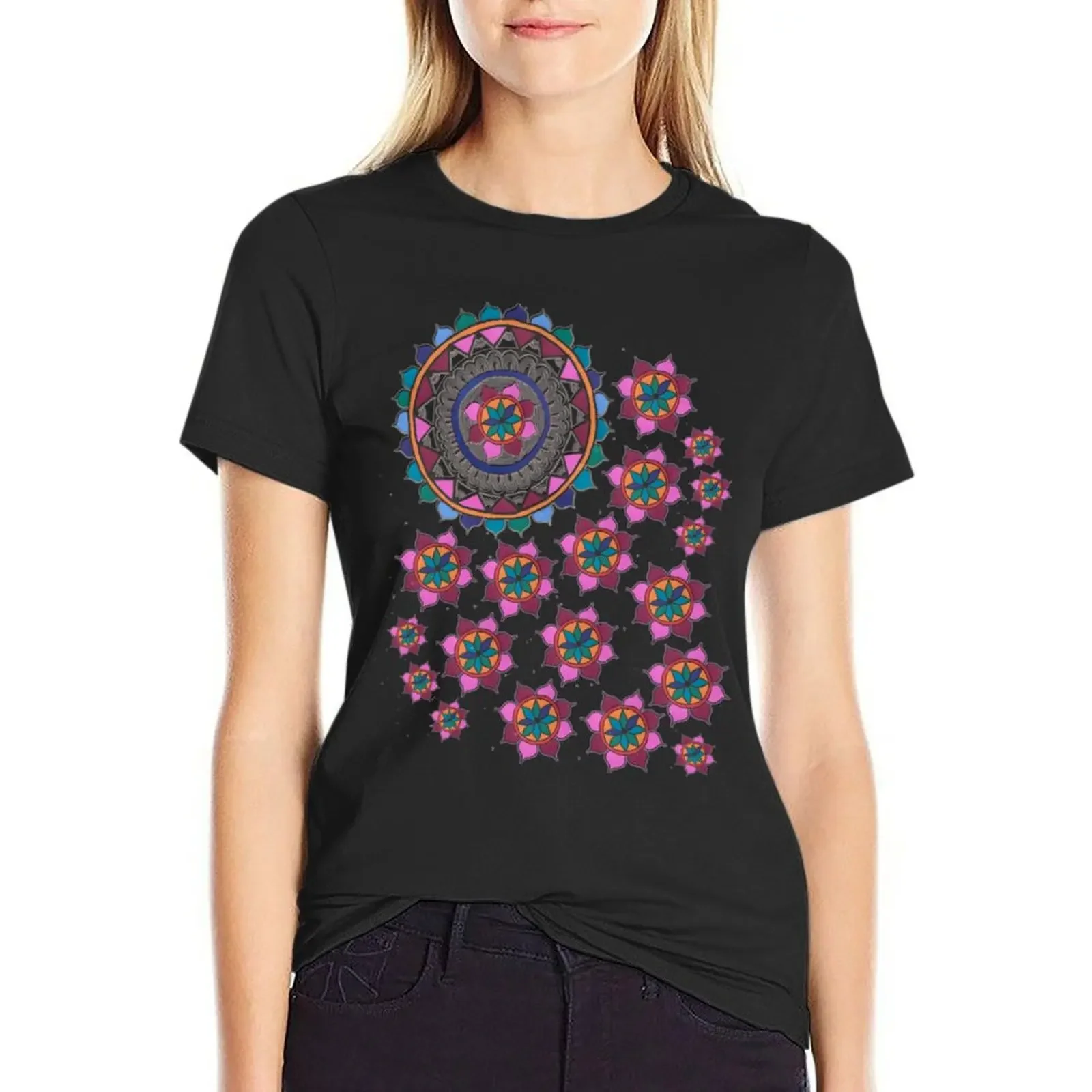 Mendhi Flower Power T-Shirt new edition summer top tops workout shirts for Women
Mendhi Flower Power T-Shirt new edition summer top tops workout shirts for Women