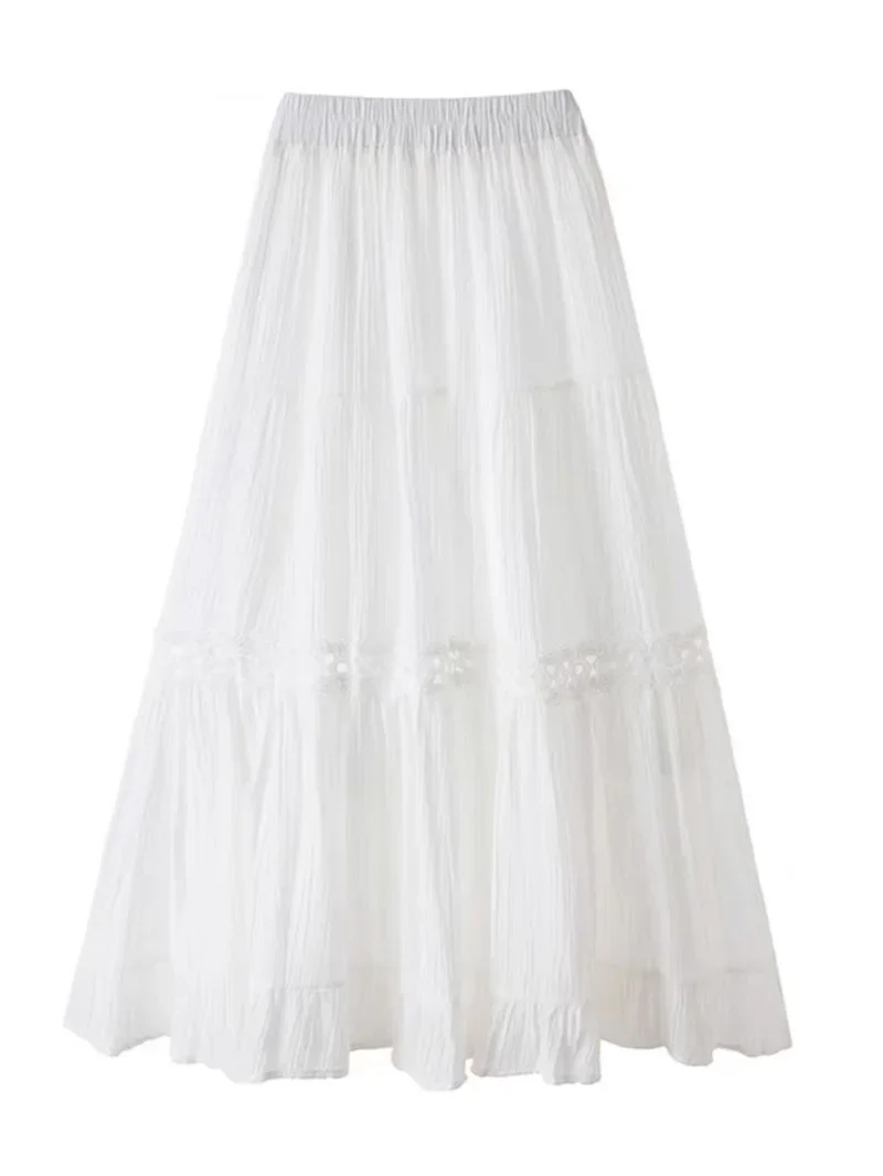 Women Skirt Summer A-line High Waist Casual Solid Simple Elegant Midi Skirt White Black Holiday Beach Fashion New
Women Skirt Summer A-line High Waist Casual Solid Simple Elegant Midi Skirt White Black Holiday Beach Fashion New
