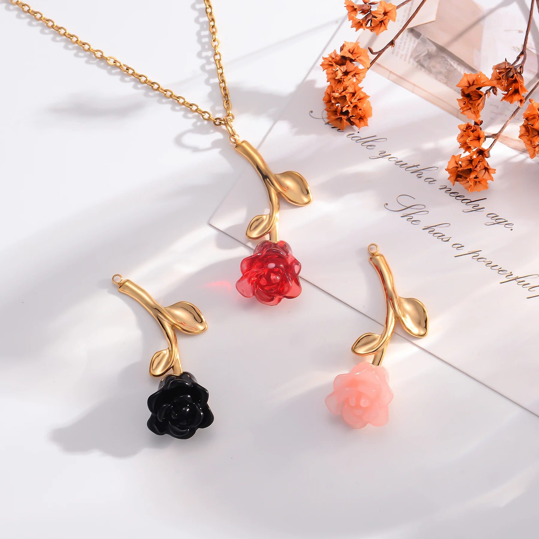 10Pcs Wholesale Fashion Rose Flower Colorful Acrylic Charms Pendant High Quality Stainless Steel Accessories for Making Jewelry
10Pcs Wholesale Fashion Rose Flower Colorful Acrylic Charms Pendant High Quality Stainless Steel Accessories for Making Jewelry