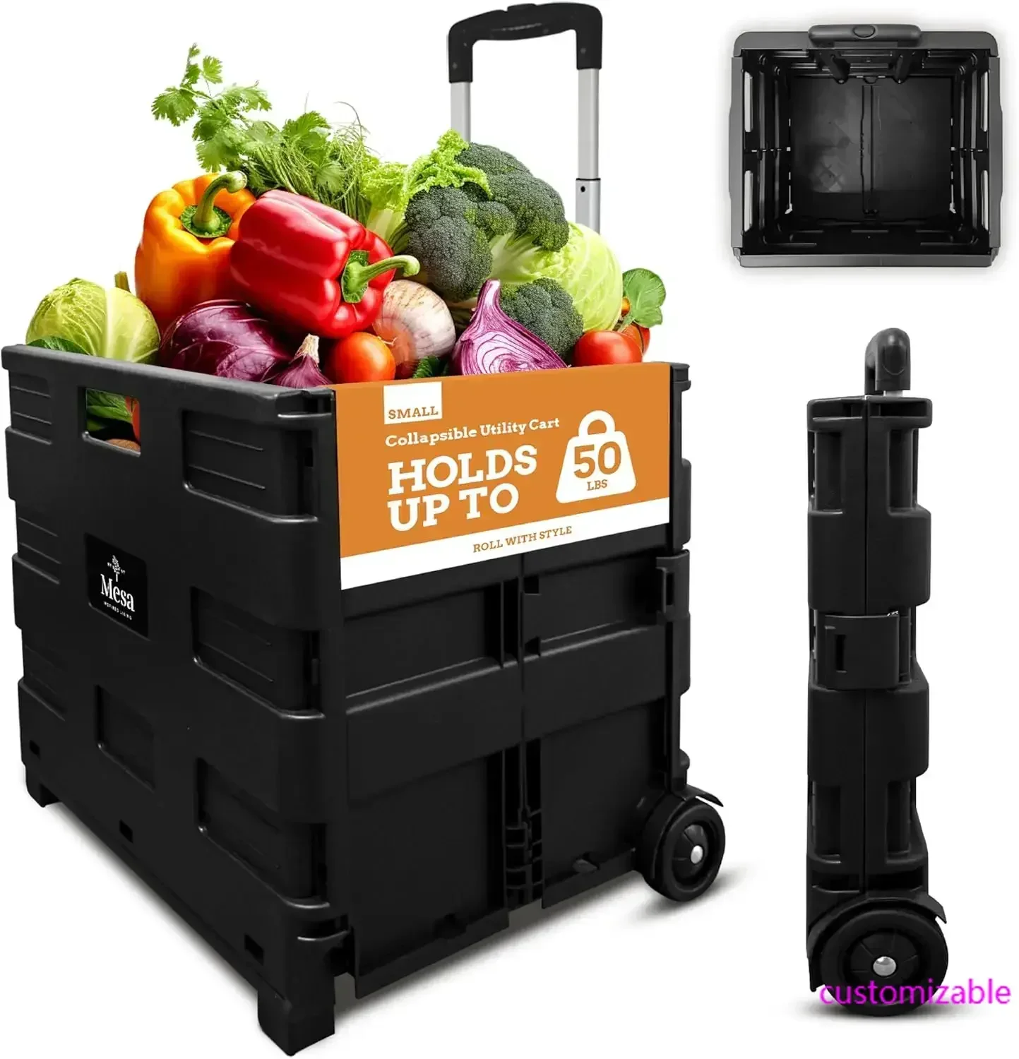 Ultra-Slim Rolling Collapsible Storage Pack-N-Roll Utility-carts, with Telescopic Handle, for Home, Garden, Shopping,
Ultra-Slim Rolling Collapsible Storage Pack-N-Roll Utility-carts, with Telescopic Handle, for Home, Garden, Shopping,