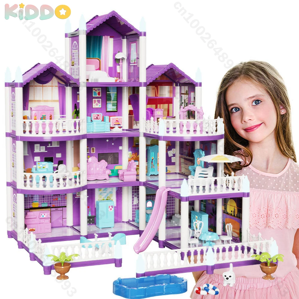 Assembly Dollhouse Diy Mini Toy House Accessories Villa Princess Castle Led Lights Girl Birthday Assembly Toy House Sets
Assembly Dollhouse Diy Mini Toy House Accessories Villa Princess Castle Led Lights Girl Birthday Assembly Toy House Sets