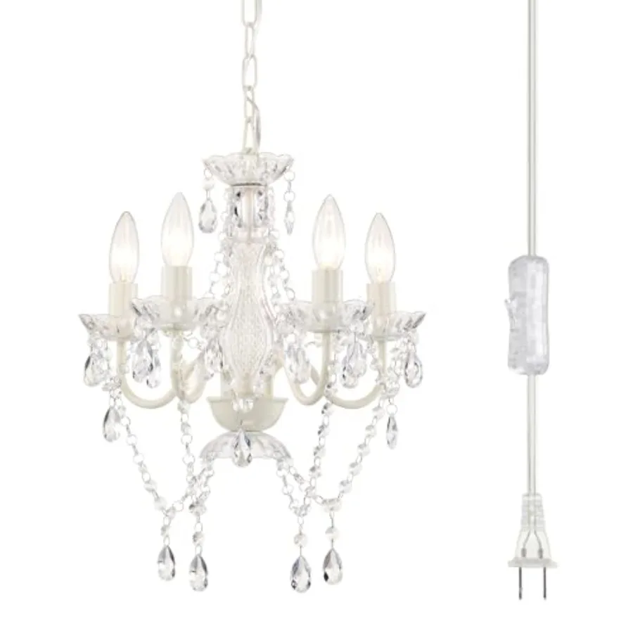 Plug in Chandeliers, 4-Light Small Acrylic Hanging Ceiling Lamp with 20Feet Cord, No Hardwire, Chandeliers for Dining Room, Mod
Plug in Chandeliers, 4-Light Small Acrylic Hanging Ceiling Lamp with 20Feet Cord, No Hardwire, Chandeliers for Dining Room, Mod