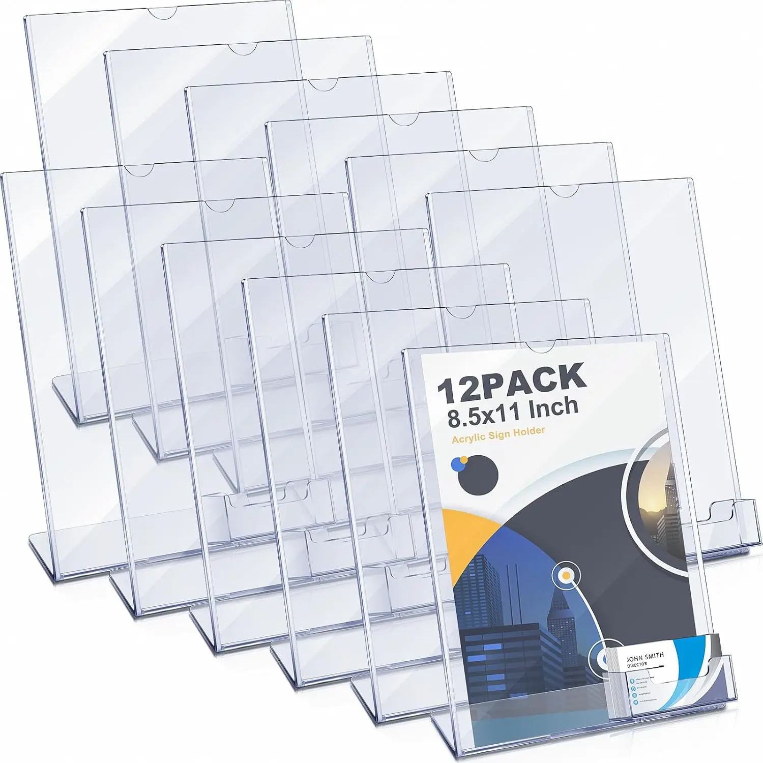 12 шт. прозрачных акриловых держателей для вывесок с карманом для визиток, подставка для листовок 8,5x11 дюймов
12 шт. прозрачных акриловых держателей для вывесок с карманом для визиток, подставка для листовок 8,5x11 дюймов