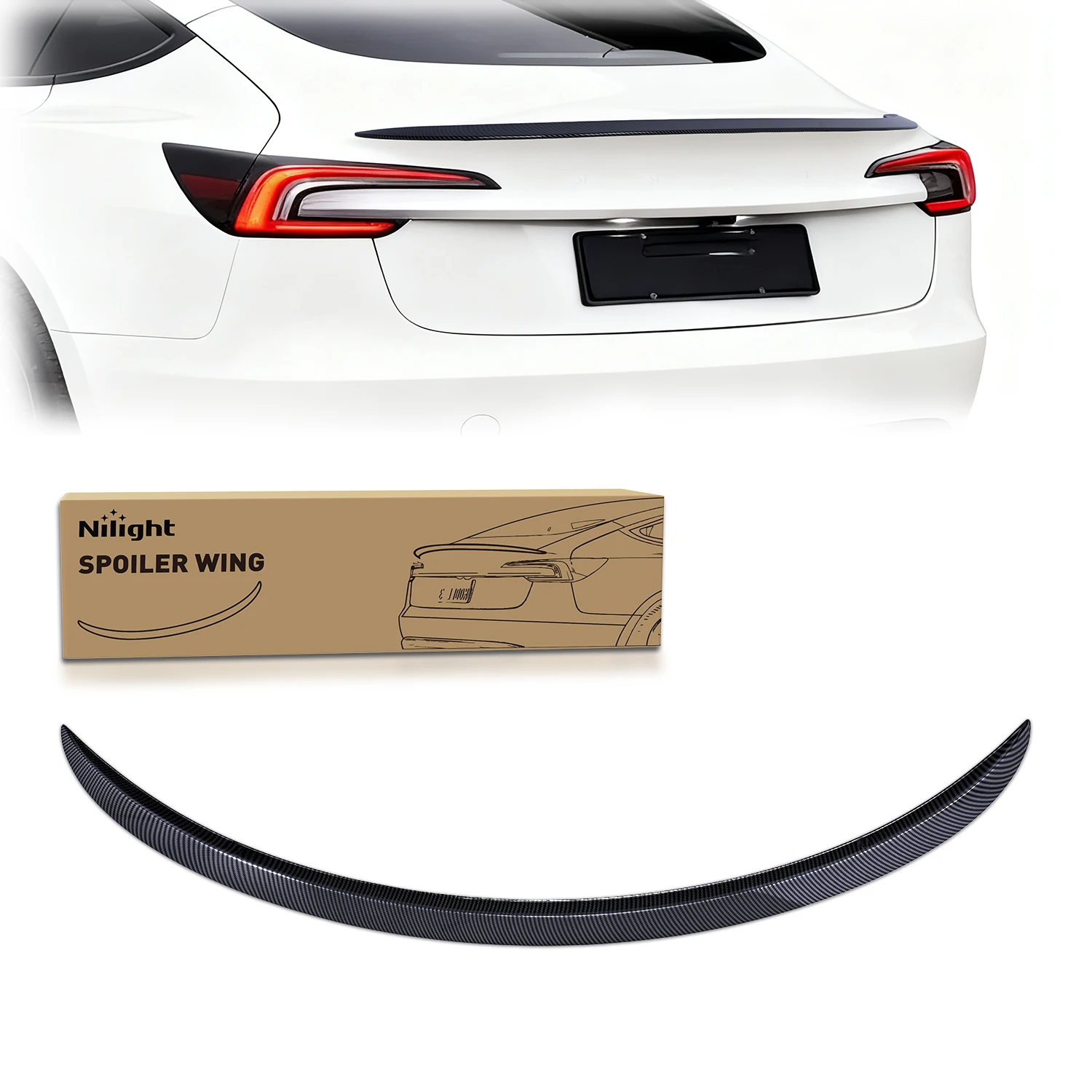 Nilight Spoiler Fit for Tesla Model 3 Highland 2024 25 2026 Spoilers for Cars Rear Spoiler Wing Sporty Rear Trunk Lip Exterior Accessories No-Drill Installation ABS Carbon Fiber Pattern
Nilight Spoiler Fit for Tesla Model 3 Highland 2024 25 2026 Spoilers for Cars Rear Spoiler Wing Sporty Rear Trunk Lip Exterior Accessories No-Drill Installation ABS Carbon Fiber Pattern