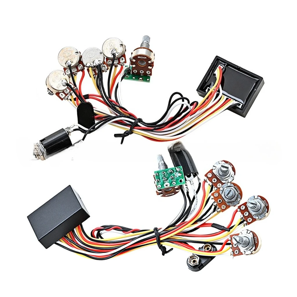 Active Bass Guitar Preamp 3-Band EQ Circuit Wiring Harness Amplifier Control System Kit
Active Bass Guitar Preamp 3-Band EQ Circuit Wiring Harness Amplifier Control System Kit