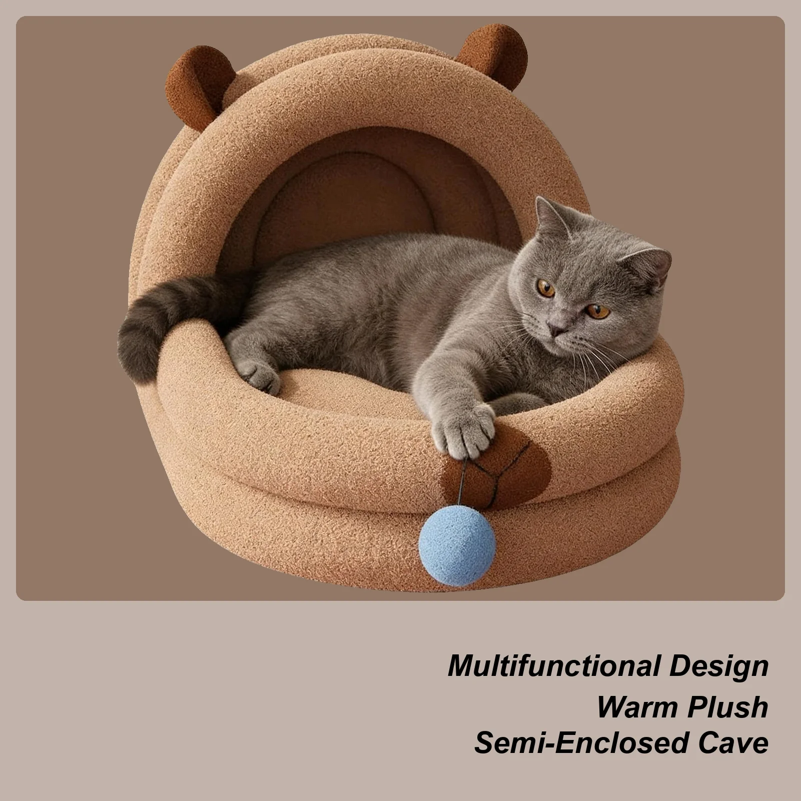 Cat Bed Bite Resistant Pet Cave With Detachable Plush Ball Winter Warm Kitten Bed For Indoor Living Room Bedroom Floor Spring
Cat Bed Bite Resistant Pet Cave With Detachable Plush Ball Winter Warm Kitten Bed For Indoor Living Room Bedroom Floor Spring