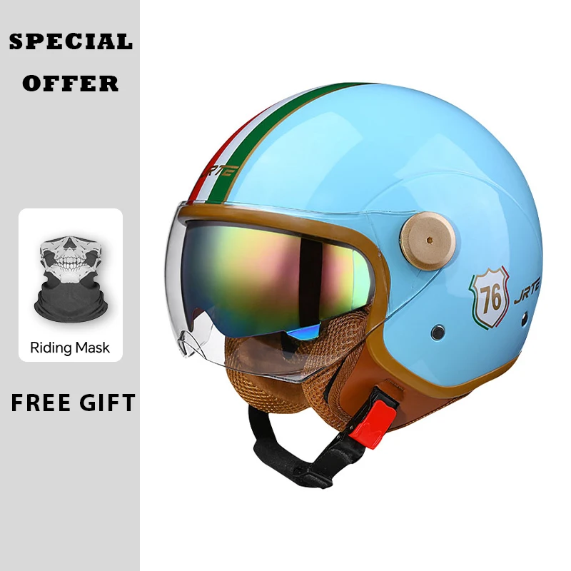 DOT Approved Daul Lens Open Face Motorcycle Helmet Adult Men Women Retro Vintage Jet Helmet Scooter Curiser Chopper
DOT Approved Daul Lens Open Face Motorcycle Helmet Adult Men Women Retro Vintage Jet Helmet Scooter Curiser Chopper