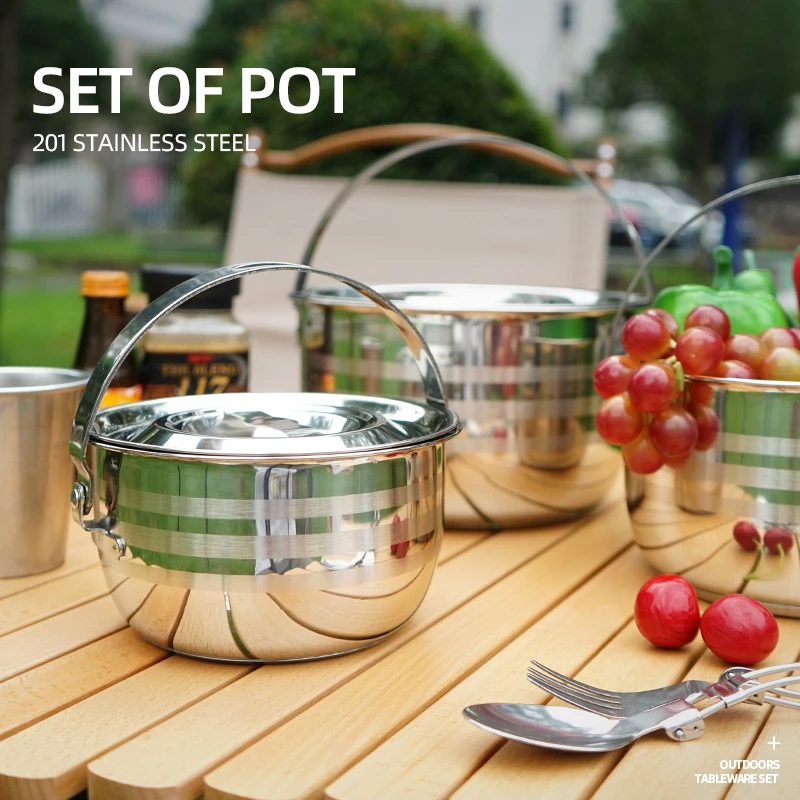 NOBANA&CLS Outdoor Tableware Stainless Steel Set Pot Thickened Picnic Barbecue Multi-purpose Portable Camping Hanging Soup Pot
NOBANA&CLS Outdoor Tableware Stainless Steel Set Pot Thickened Picnic Barbecue Multi-purpose Portable Camping Hanging Soup Pot