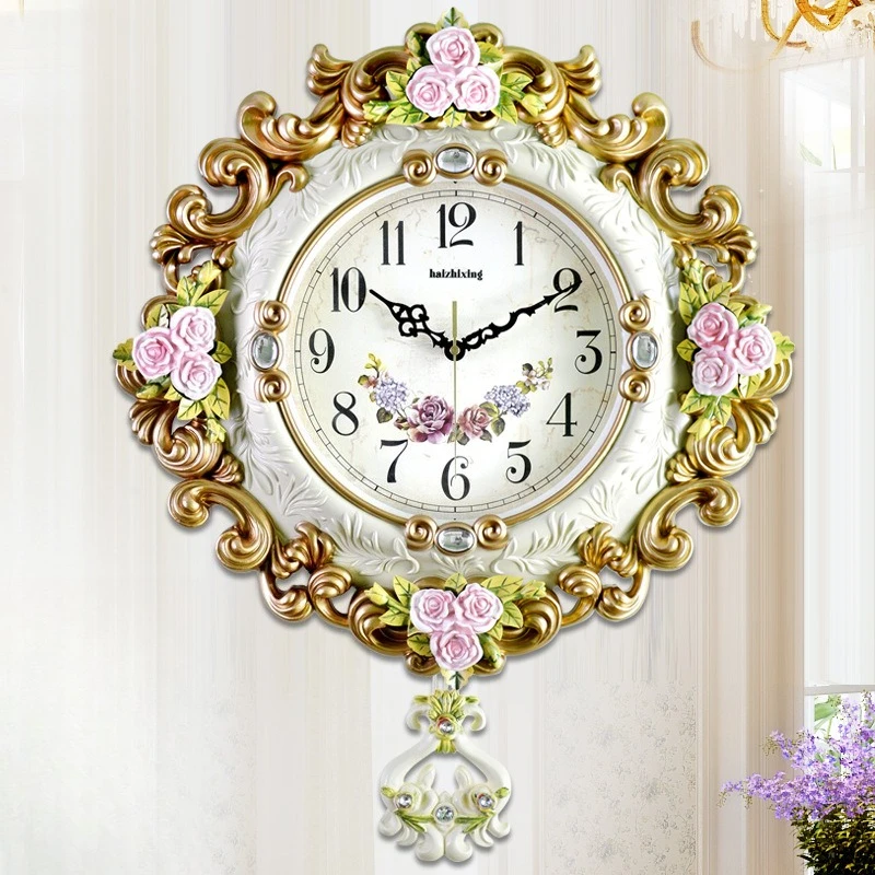 European and American retro pastoral wall clock modern living room simple and creative
European and American retro pastoral wall clock modern living room simple and creative