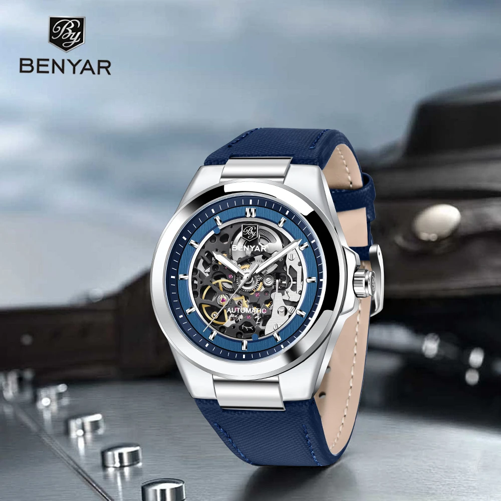 BENYAR Men's Watches Mechanical Watch Automatic Movement Watches For Man Fashion Hollow Design Hardened Glass Mirror Wristwatch
BENYAR Men's Watches Mechanical Watch Automatic Movement Watches For Man Fashion Hollow Design Hardened Glass Mirror Wristwatch