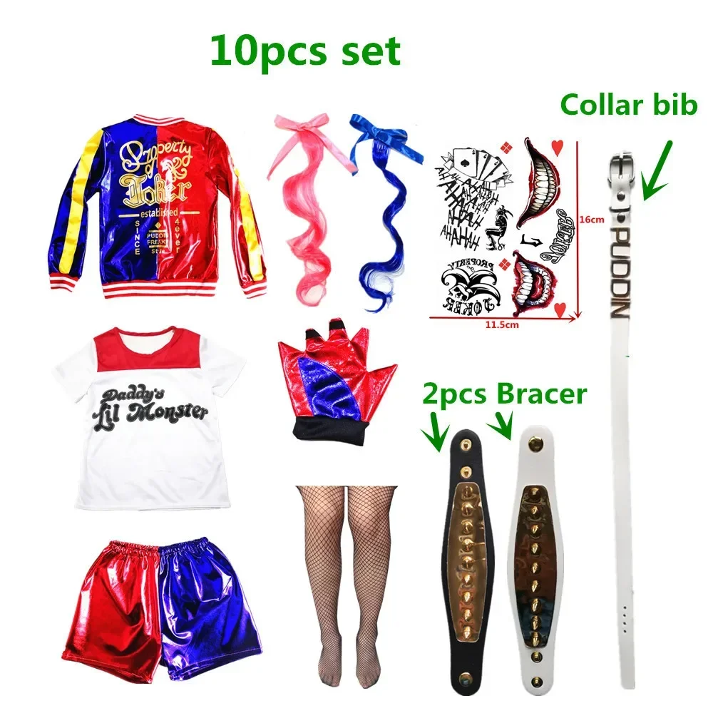 2025 Halloween New Carnival Kids Girls Suicide Harley Costumes Cosplay Quinn Squad Monster Jacket t-shirt Shorts Suit Christmas
2025 Halloween New Carnival Kids Girls Suicide Harley Costumes Cosplay Quinn Squad Monster Jacket t-shirt Shorts Suit Christmas