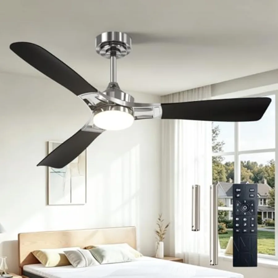 52 inch Ceiling Fans with Lights for Living Room, Bedroom, Farmhouse, Kitchen: Nickel Modern Ceiling Fan with Remote Control, D
52 inch Ceiling Fans with Lights for Living Room, Bedroom, Farmhouse, Kitchen: Nickel Modern Ceiling Fan with Remote Control, D