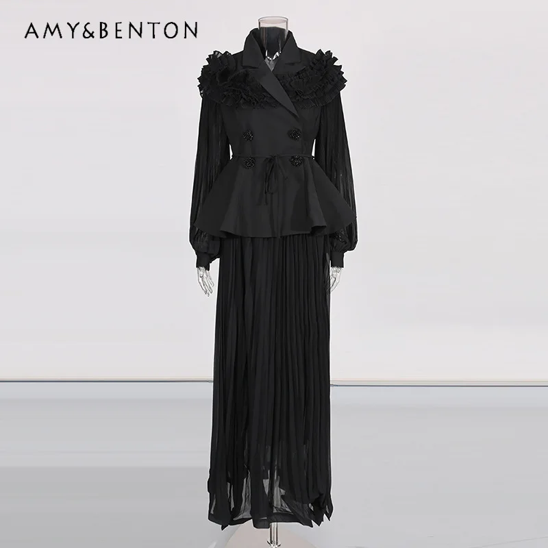 Original Design Solid Color Suit Women's Jackets 2026 Summer New High Waist Thin Long Skirts Temperament Two-piece Sets Ladies
Original Design Solid Color Suit Women's Jackets 2026 Summer New High Waist Thin Long Skirts Temperament Two-piece Sets Ladies