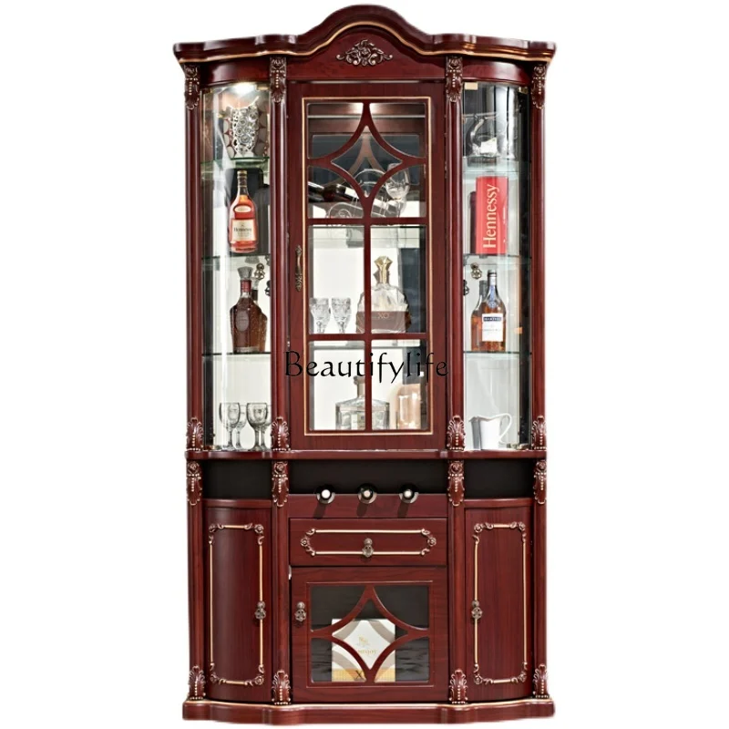 European wine cabinet against the wall Home living room Glass display cabinet American luxury
European wine cabinet against the wall Home living room Glass display cabinet American luxury