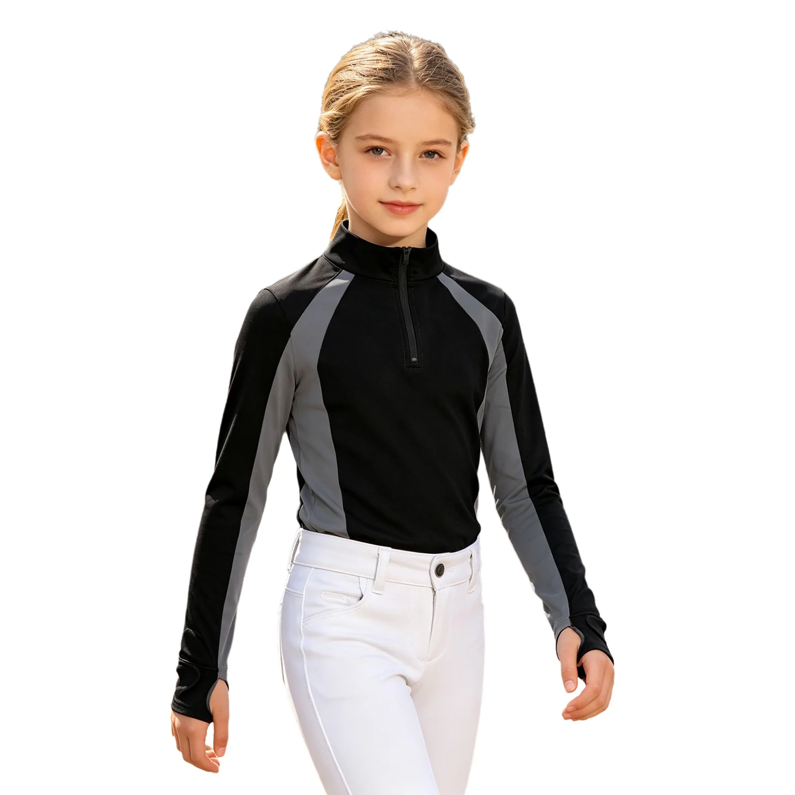 Kids Girls Equestrian Horse Riding Clothing Long Sleeve Half Zip Quick Dry Color Block Shirt Tops Horsemanship Golf Sportswear
Kids Girls Equestrian Horse Riding Clothing Long Sleeve Half Zip Quick Dry Color Block Shirt Tops Horsemanship Golf Sportswear