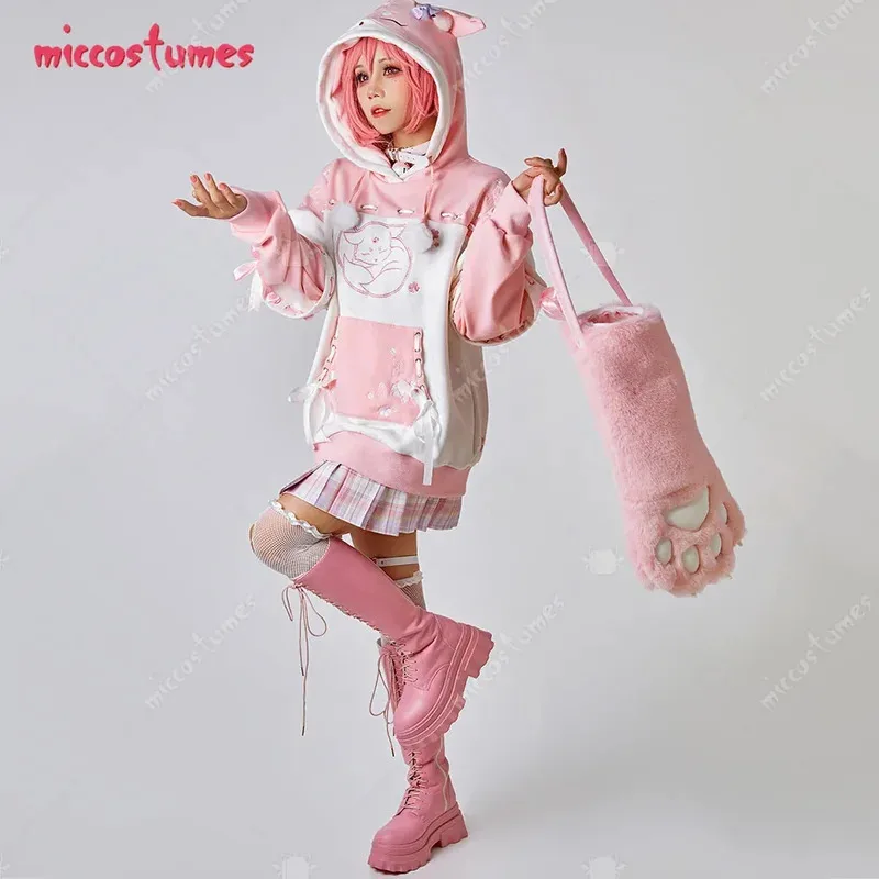 25COSWomen's Yae Miko Derivative Pullover Hoodie with Detachable Bag Design Furry Cat Paw Gloves Fox Style Hooded Sweatshirt
25COSWomen's Yae Miko Derivative Pullover Hoodie with Detachable Bag Design Furry Cat Paw Gloves Fox Style Hooded Sweatshirt