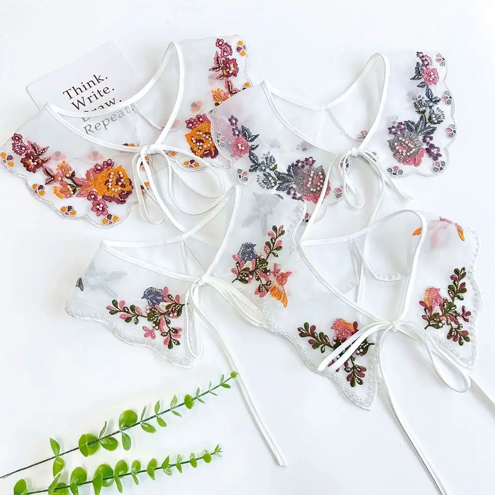 Cute Colorful Embroidery Fake Collar Detachable Hollow Scarf Shawl Organza False Collar For Girls Shirt Skirts Sweater All Match
Cute Colorful Embroidery Fake Collar Detachable Hollow Scarf Shawl Organza False Collar For Girls Shirt Skirts Sweater All Match