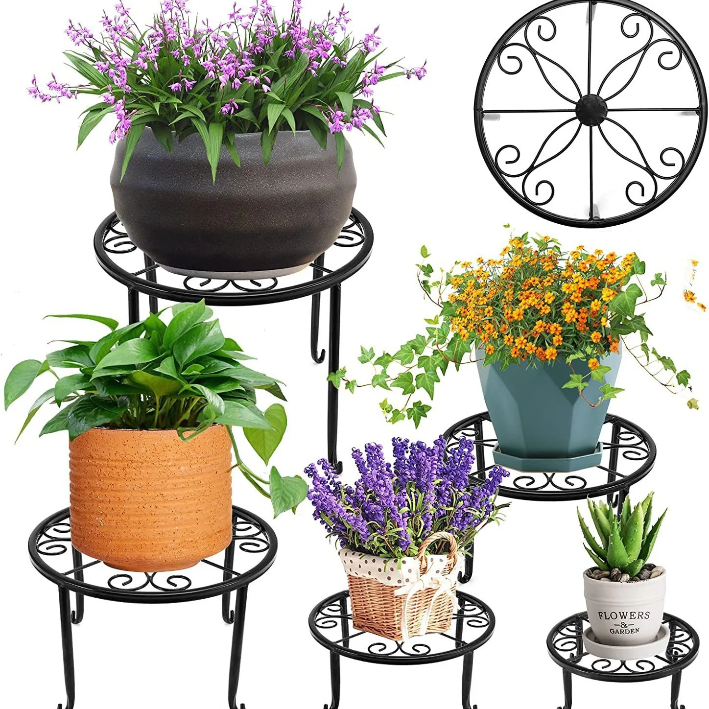 Gardening Single-layer Iron Flower Stand Balcony Outdoor Dill Spider Potted Plant Iron Flower Stand
Gardening Single-layer Iron Flower Stand Balcony Outdoor Dill Spider Potted Plant Iron Flower Stand