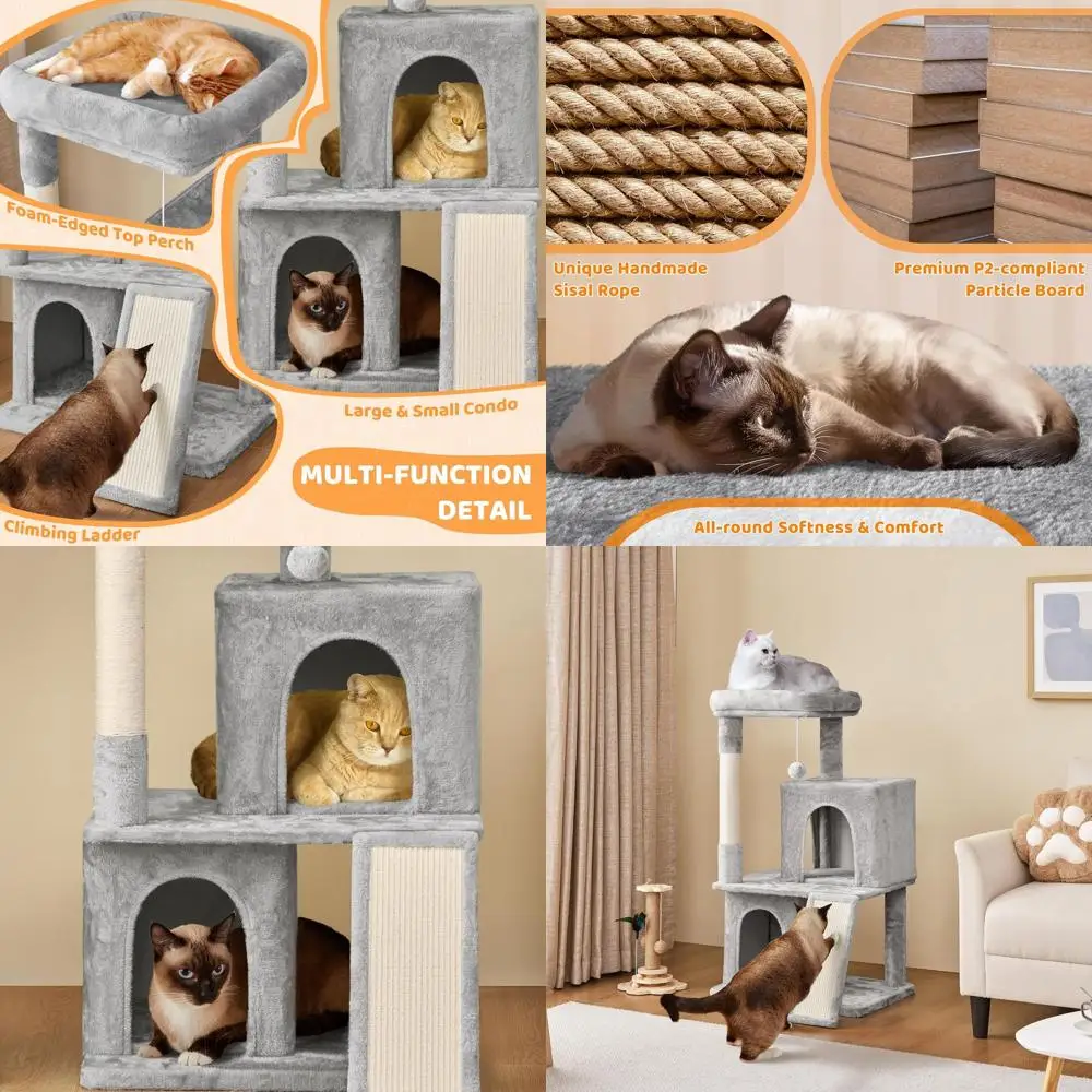 Многоуровневый кошачий комплекс 42 в 1 с когтеточками, плюшевым домиком, пандусом и лежанкой, идеально подходит для домашних кошек
Многоуровневый кошачий комплекс 42 в 1 с когтеточками, плюшевым домиком, пандусом и лежанкой, идеально подходит для домашних кошек