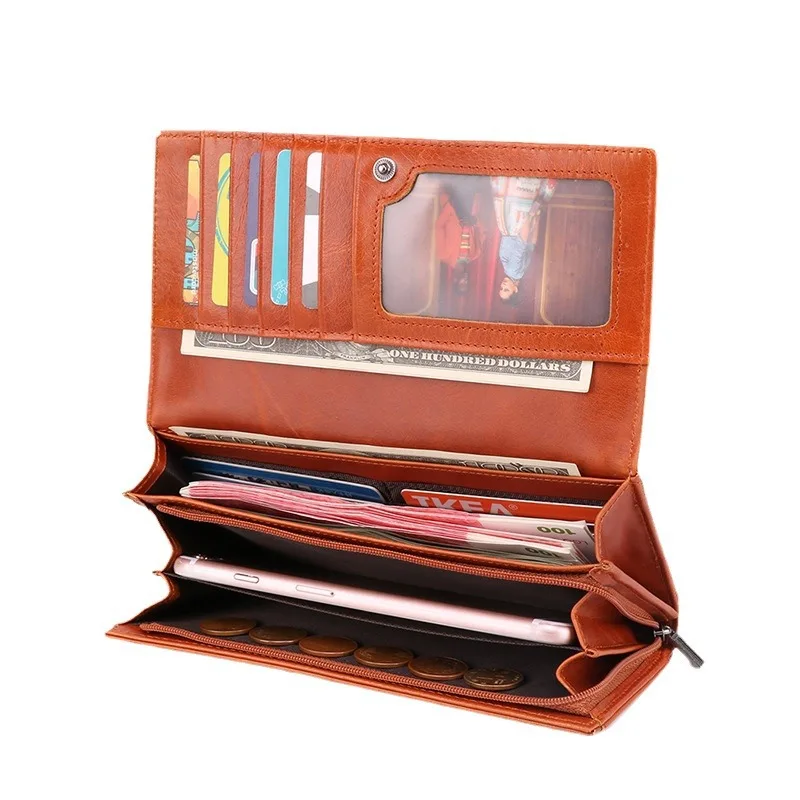 Women Purse Multifunctional Long Wallet Solid Genuine Cowhide Leather Tickets Organizer Card Cover Zipper Button Folding Wallets
Women Purse Multifunctional Long Wallet Solid Genuine Cowhide Leather Tickets Organizer Card Cover Zipper Button Folding Wallets