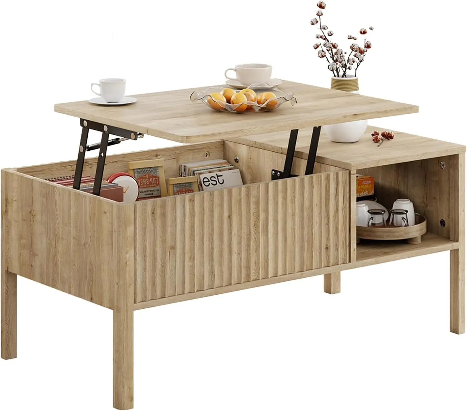 Lift Top Coffee Table with Hidden & Open Storage, Rectangle Modern Coffee Table for Living Room, Smooth Hydraulic Lift, L
Lift Top Coffee Table with Hidden & Open Storage, Rectangle Modern Coffee Table for Living Room, Smooth Hydraulic Lift, L