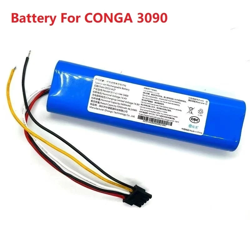 14,4 V 2800mAh батарея для CONGA 3090 3091 3092 1690 1890 аксессуары для робота-пылесоса
14,4 V 2800mAh батарея для CONGA 3090 3091 3092 1690 1890 аксессуары для робота-пылесоса