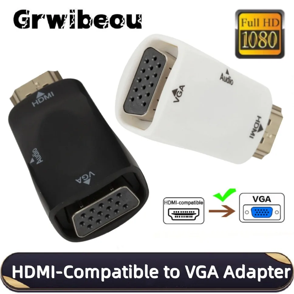 1080P HDMI to VGA Converter Adapter Cable Male to Female with 3.5mm Jack Audio For PC Laptop TV Box Computer Display Projector
1080P HDMI to VGA Converter Adapter Cable Male to Female with 3.5mm Jack Audio For PC Laptop TV Box Computer Display Projector