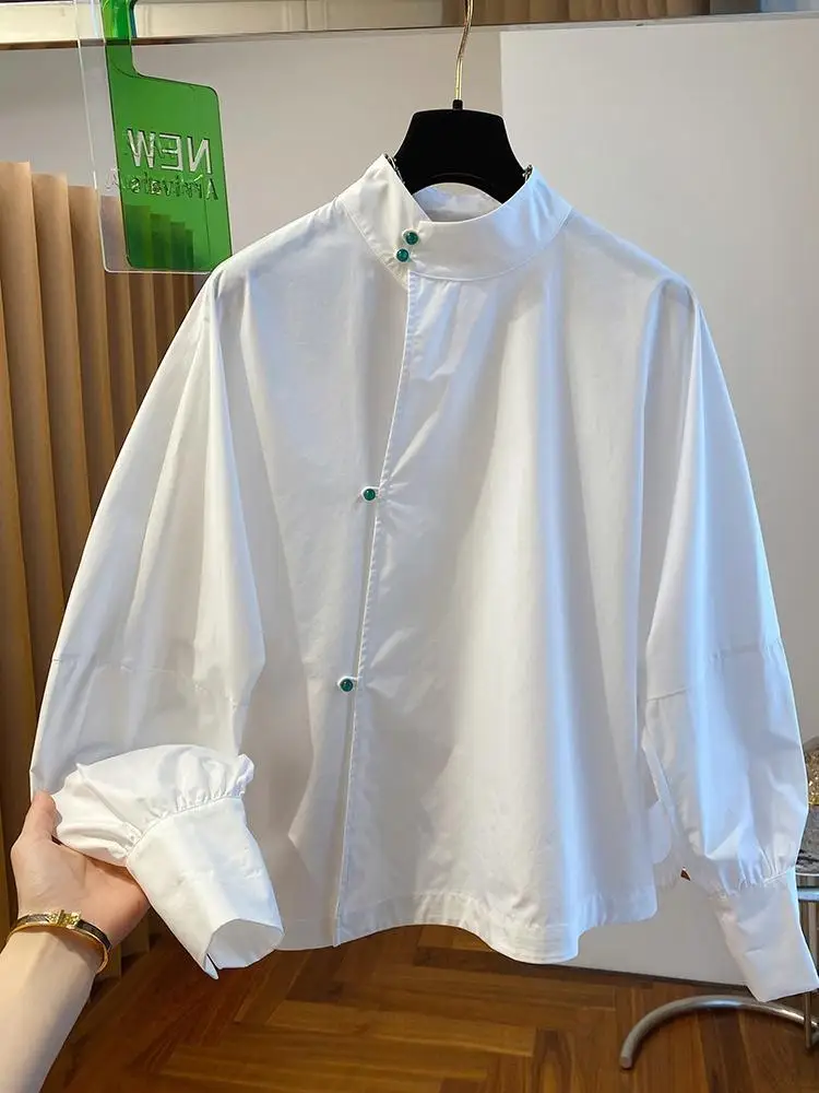 New Chinese Style Stand Collar Shirt Women's Long-sleeved Top Spring and Autumn Clothes 2024 New Daily Commuter Blouse
New Chinese Style Stand Collar Shirt Women's Long-sleeved Top Spring and Autumn Clothes 2024 New Daily Commuter Blouse
