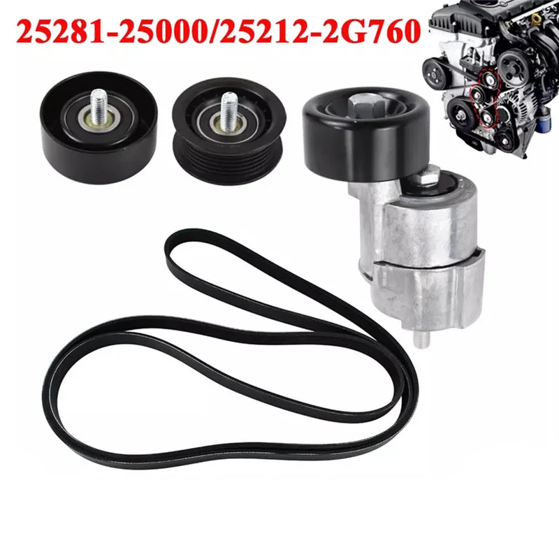 Leading-Edge-1Set Belt Tensioner & Idler Pulley V-Ribbed Belt Kit For Hyundai Kia 2.0 2.4 L4 06-15 25281-25000 25212-2G760 25287
Leading-Edge-1Set Belt Tensioner & Idler Pulley V-Ribbed Belt Kit For Hyundai Kia 2.0 2.4 L4 06-15 25281-25000 25212-2G760 25287