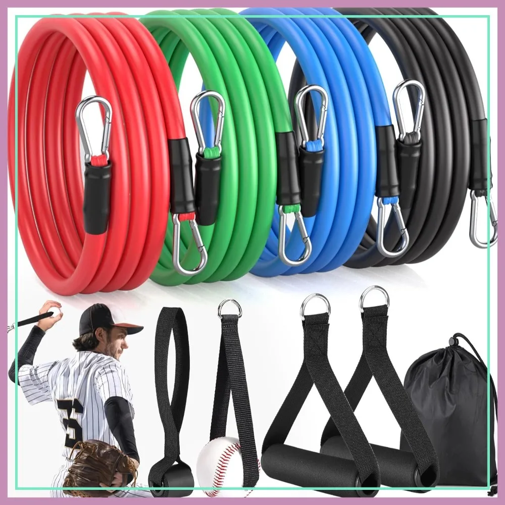 Baseball Resistance Bands Set 4-Pack with Interchangeable Grips for Pitching Throwing Training Aid for Arm Strength Warm-Up
Baseball Resistance Bands Set 4-Pack with Interchangeable Grips for Pitching Throwing Training Aid for Arm Strength Warm-Up