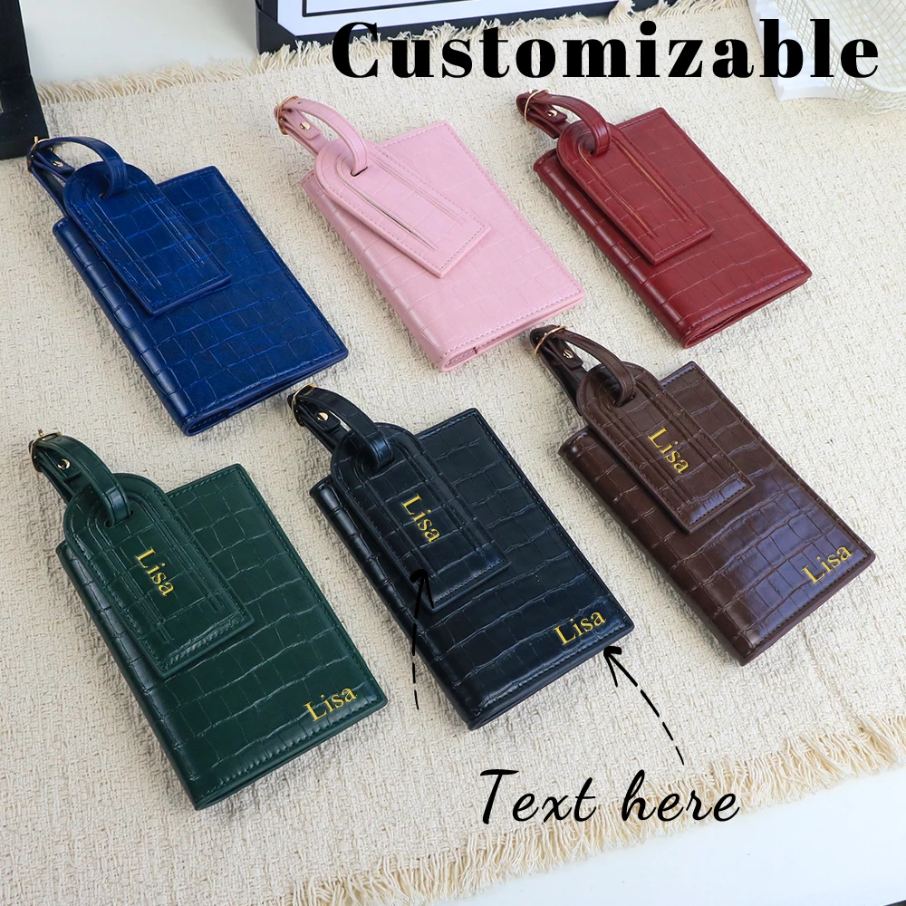 Customized name PU leather crocodile skin pattern luggage tag + passport holder set for luggage bag accessories
Customized name PU leather crocodile skin pattern luggage tag + passport holder set for luggage bag accessories