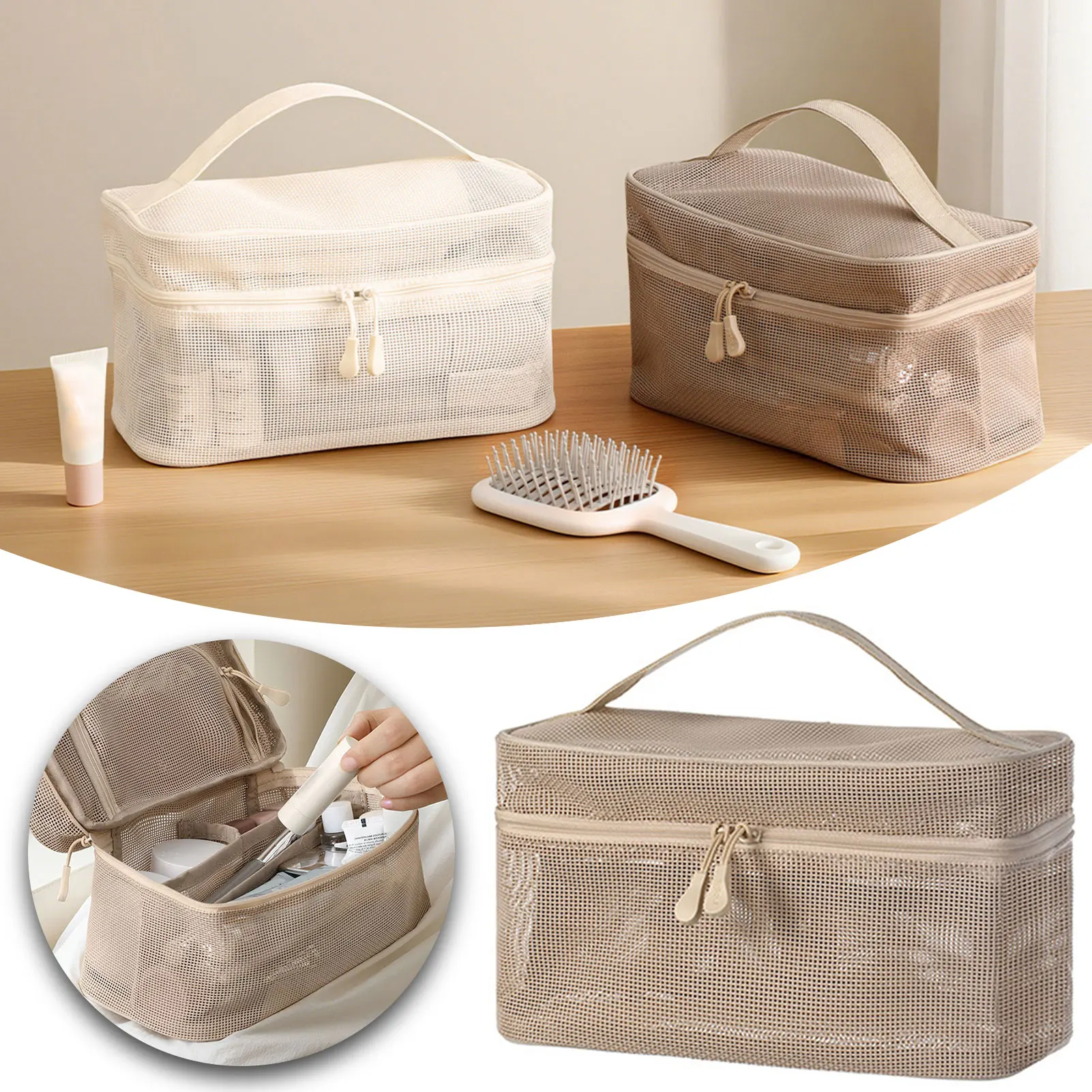 Portable Travel Toiletry Bag With Compartments Stylish Korean Design Large Capacity Breathable Mesh Women's Cosmetic Storage Bag
Portable Travel Toiletry Bag With Compartments Stylish Korean Design Large Capacity Breathable Mesh Women's Cosmetic Storage Bag