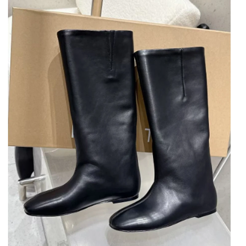 Black Round Toe Slip-On Flat Knee High Boots Woman Winter 2026 Pull On Long Boots Wide-Leg Boots Dress Boots for Ladies
Black Round Toe Slip-On Flat Knee High Boots Woman Winter 2026 Pull On Long Boots Wide-Leg Boots Dress Boots for Ladies
