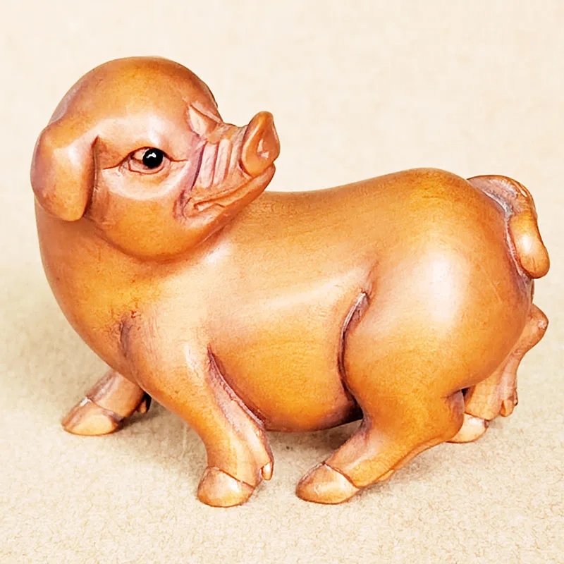 GX776 - 20 Years Old " Hand Carved Boxwood Netsuke - Little Pig
GX776 - 20 Years Old " Hand Carved Boxwood Netsuke - Little Pig
